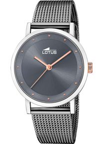 Lotus Damen Quarzuhr, grau, Armbanduhren, Armbanduhr, Damenuhr, Edelstahlarmband
