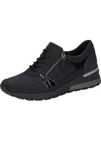 Waldläufer WALDLÄUFER Damen Keilsneaker "H-CLARA-Soft", Gr. 6,5, blau, Nubukleder, Textil, Lackleder, sportlich, Schuhe, Freizeitschuh, Halbschuh, Schnürschuh