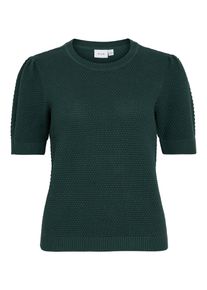 Vila Damen Kurzarmpullover "VIDALO O-NECK S/S KNIT TOP - NOOS", grün, modisch, Gr. XXL, unifarben, Strick, Obermaterial: 100% Baumwolle, Pullover