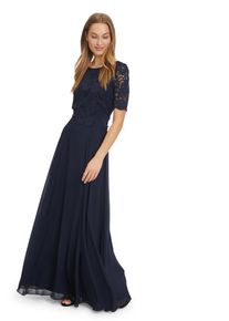 Vera Mont Damen Abendkleid "Vera Mont Abendkleid mit Spitze", blau, feminin, Gr. 52, Chiffon, Spitze, Obermaterial: 100% Polyester. Futter: 100%