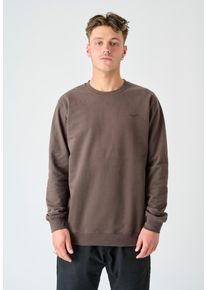 Cleptomanicx Herren Sweatshirt "Ligull", braun, casual, Gr. M, meliert, 100% Baumwolle, Sweatshirts, mit kleiner Möwen-Stickerei