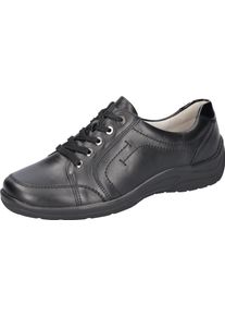 Waldläufer WALDLÄUFER Damen Schnürschuh "HESNA", Gr. 4, schwarz, Nappaleder, Lackleder, unifarben, sportlich, Schuhe, Freizeitschuh, Halbschuh, Bequemschuh im