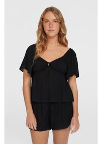 O`Neill O'NEILL Damen Shorts "JOHNNY SMOCKED WAIST SHORTS", schwarz, sportlich, Gr. XL, Obermaterial: 100% Viskose, Hosen
