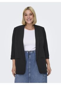 Only CARMAKOMA Damen Kurzblazer "CARELLY 3/4 LIFE BLAZER WVN", schwarz, feminin, Gr. 50, unifarben, Web, Obermaterial: 95% Polyester, 5% Elasthan,