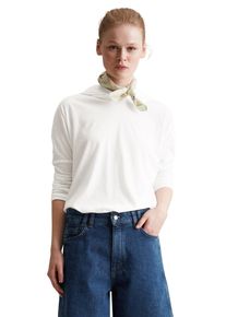 Marc O'Polo Damen Langarmshirt "aus softem Organic Cotton", weiß, Basic, Gr. XXL, MARC O'POLO DENIM, unifarben, Obermaterial: 100% Baumwolle, Shirts