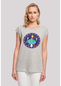 F4NT4STIC Damen T-Shirt "NASA Classic Globe Astronauts", grau, casual, Gr. 4XL, Obermaterial: 100% Baumwolle, Shirts, Print