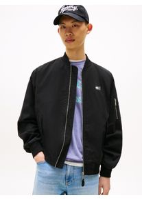 Tommy Jeans Herren Bomberjacke "TJM COTTON BOMBER JACKET", schwarz, casual, Gr. M, unifarben, Web, Obermaterial: 85% Baumwolle, 15% Polyamid. Futter:
