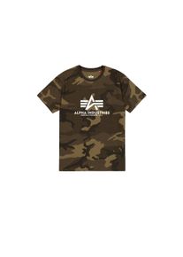 Herren T-Shirt "Alpha Industries Men - T-Shirts Basic T-Shirt Camo", grün, Gr. S, Alpha Industries, Obermaterial: 100% Baumwolle, Shirts