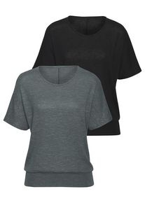 Vivance Kurzarmshirt 'mit breitem Bund' mehrfarbig Gr. 32/34 für Damen. Mit Rundhals. Bequem. Nachhaltig.