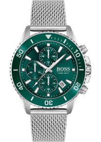 BOSS Herren Chronograph "ADMIRAL", silber, Armbanduhren, Quarzuhr, Herrenuhr, Armbanduhr, Stoppfunktion, Edelstahlarmband