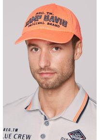 CAMP DAVID Damen Baseball Cap, orange, casual, bestickt, Baumwolle, Caps, mit verstärktem Schirm