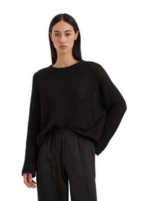 Marc O'Polo MARC O'POLO Damen Strickpullover "aus Effektgarn", schwarz, casual, Gr. M, unifarben, Obermaterial: 100% Baumwolle, Pullover