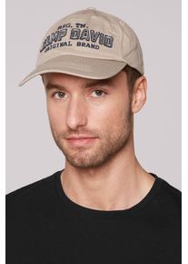 CAMP DAVID Damen Baseball Cap, beige, casual, bestickt, Baumwolle, Caps, mit verstärktem Schirm