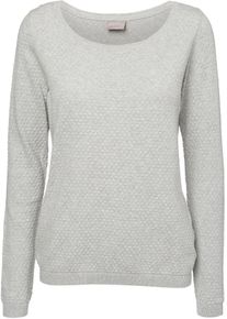 Véro Moda VERO MODA Damen Rundhalspullover "VMCARE STRUCTURE LS O-NECK BLOUSE", grau, feminin, Gr. L, meliert, Strick, Obermaterial: 100% Baumwolle, Pullover,