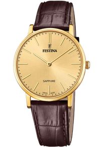 Festina Damen Quarzuhr "Swiss Made Collection", braun, Armbanduhren, Armbanduhr, Herrenuhr, Damenuhr, Lederband, Saphirglas, Swiss Made