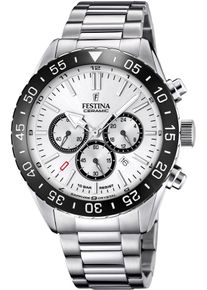 Festina Herren Chronograph "Keramik Kollektion", silber, Armbanduhren, Armbanduhr, Quarzuhr, Herrenuhr, Stoppfunktion, Edelstahlarmband