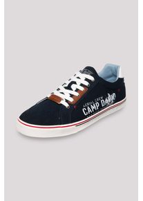 CAMP DAVID Herren Sneaker, Gr. 42, blau, Textil, Synthetik, Leder, bedruckt, casual, Schuhe, mit Label-Print