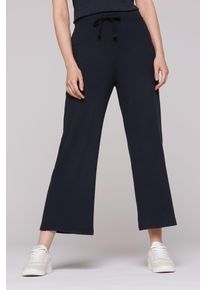 SOCCX Damen Culotte, blau, casual, Gr. XXL, Strukturmuster, Material: 55% Viskose, 40% Polyester, 5% Elasthan, Hosen, mit verkürztem Bein