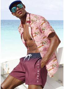 Badeshorts Venice Beach, Herren, Gr. S (46/48), N-Gr, bunt (marine, bordeaux), Microfaser, Recycling-Polyester, Farbverlauf, kontrastfarbene Details, Badehosen Badeshorts, mit Farbverlauf, Topseller