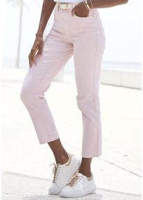 Lascana Ankle-Jeans pink Gr. 34 für Damen. Figurbetont. Nachhaltig.