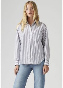 Levi's LEVI'S Damen Langarmbluse "HARLIE NEW BF S"marinas stripe navy, casual, Gr. S, gestreift, Web, Obermaterial: 100% Baumwolle, Blusen, mit Brusttasche