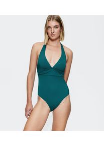 Triumph Damen Badeanzug "Summer Mix & Match OP Plunge sd"mystic sea, modisch, Gr. 42, Microfaser, Obermaterial: 80% Polyamid, 20% Elasthan,