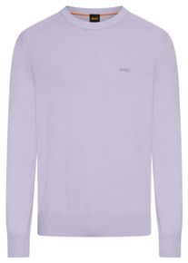 BOSS Orange Herren Strickpullover "Asac"open lila549, casual, Gr. XL, Strick, Obermaterial: 85% Baumwolle, 15% Kapok, Pullover, mit Logostickerei auf