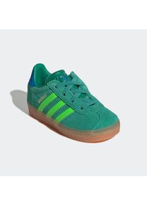 Kinder Sneaker "GAZELLE COMFORT CLOSURE ELASTIC LACES KIDS", adidas originals, Gr. 26semi court grün, solar grün, blaubird, Leder, sportlich, Schuhe,