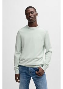 BOSS Orange Herren Strickpullover "Asac"open blau474, casual, Gr. S, Strick, Obermaterial: 85% Baumwolle, 15% Kapok, Pullover, mit Logostickerei auf