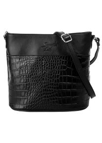 Samantha Look Damen Umhängetasche, schwarz, Leder, Taschen, echt Leder, Made in Italy