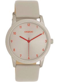 Oozoo Damen Quarzuhr, grau, Armbanduhren, Armbanduhr, Damenuhr, Lederarmband