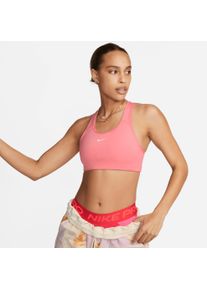 Nike Damen Sport-BH "Dri-FIT Swoosh Women's Medium-Support 1-Piece Pad Sports Bra", Gr. XS, rot, Obermaterial: 82% Polyester, 18% Elasthan,