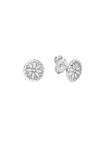 Vivance Damen Paar Ohrstecker "925/- Sterling Silber rhodiniert Blume", ONE-SIZE, Silber 925 (Sterlingsilber), weiß, Silber 925 (Sterlingsilber),