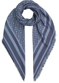 Tommy Hilfiger Damen Modetuch "TH MONOGRAM SQUARE", blau, casual, gemustert, mehrfarbig, Web, Kunstfaser, Modetücher