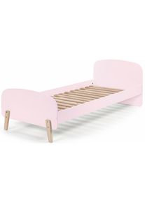 Kinderbett Vipack, B:94cm H:72cm L:205cm, rosa, Betten, "Kiddy, inkl. Rolllattenrost, Liegefläche 90/200 cm", gradliniges Design in Retro-Optik,