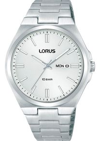 Lorus Damen Quarzuhrsilberfarben, weiß, Armbanduhren, Armbanduhr, Damenuhr, Herrenuhr, Edelstahlarmband, analog, Datum