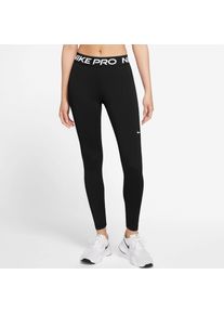 Nike Damen Trainingstights "PRO WOMEN'S MID-RISE MESH-PANELED LEGGINGS", schwarz, sportlich, Gr. XL, Obermaterial: 83% Polyester, 17% Elasthan, Hosen