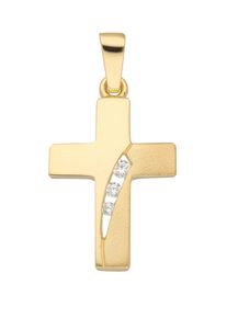 Adelia´s ADELIA ́S Damen Kreuz-Anhänger "Damen & Herren 333 Gold Kreuz Anhänger mit Zirkonia", Gold, gold, Gold, Schmuckanhänger, mit Zirkonia für Damen &