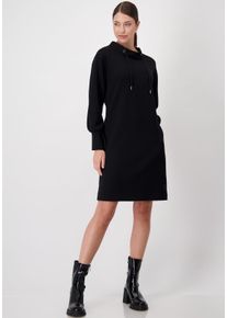 monari Damen Sweatkleid, schwarz, modisch, Gr. 34, unifarben, clean, Obermaterial: 52% Modal, 42% Polyester, 6% Elasthan, Kleider, mit Stehkragen und
