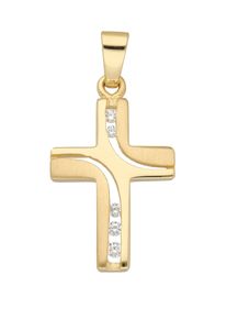 Adelia´s ADELIA ́S Damen Kreuz-Anhänger "Damen & Herren 333 Gold Kreuz Anhänger mit Zirkonia", Gold, gold, Gold, Schmuckanhänger, mit Zirkonia für Damen &