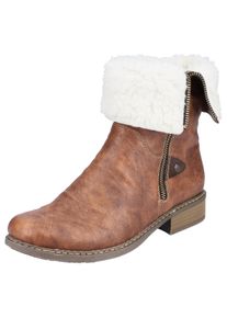 Rieker Damen Winterstiefelette, Gr. 36, braun, Lederimitat, elegant, Schuhe, mit umschlagbarem Kragen