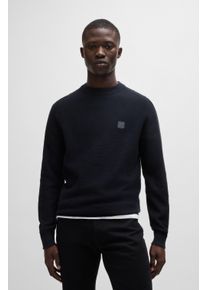 BOSS Orange Herren Strickpullover "Anion", blau, casual, Gr. XXXL, unifarben, Strick, Obermaterial: 95% Baumwolle, 5% Kaschmir, Pullover, mit