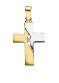 Adelia´s ADELIA ́S Damen Kreuz-Anhänger "Damen & Herren 333 Gold Kreuz Anhänger mit Zirkonia", Gold, gold, Gold, Schmuckanhänger, mit Zirkonia für Damen &