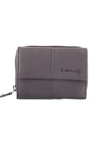 Geldbörse, GreenLand Nature, grau, Leder, Baumwolle, unifarben, modisch, Kleinlederwaren, Reißverschlussbörse, Damenbörse, Portemonnaie
