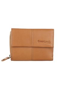 Geldbörse, GreenLand Nature, orange, Leder, Baumwolle, unifarben, modisch, Kleinlederwaren, Reißverschlussbörse, Damenbörse, Portemonnaie
