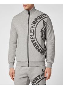 Plein Sport Herren Yoga-Sweatjacke "Tiger"10, grau, Gr. XXL, Obermaterial: 88% Baumwolle, 12% Polyester, Sweatjacken