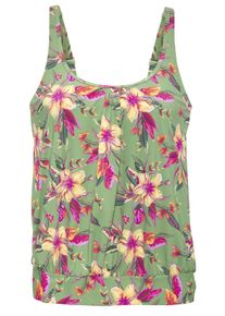 Lascana Damen Tankini-Top "Malia"salbei, pink bedruckt, Gr. 36, bedruckt, floral, Microfaser, Polyamid, Microfaser, Bikini-Oberteile, mit lockerem