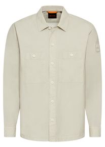 BOSS Orange Herren Langarmhemd "Locky", beige, casual, Gr. L, unifarben, Web, Obermaterial: 98% Baumwolle, 2% Elasthan, Hemden, mit großen
