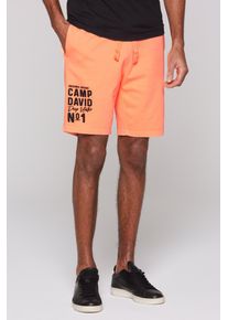 CAMP DAVID Herren Sporthose, orange, casual, Gr. S, bedruckt, Material: 100% Baumwolle, Hosen, mit Gesäßtasche