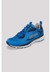 CAMP DAVID Herren Sneaker, Gr. 43, blau, Textil, Leder, Synthetik, Strukturmuster, casual, Schuhe, mit reflektierendem Logo